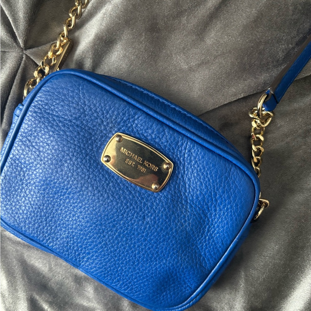 Michael Kors blue crossbody purse
